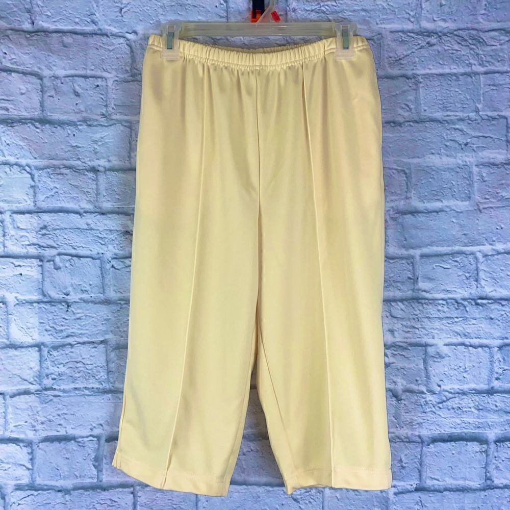 Blair pull on capris w/elastic waistband yellow sz 10 petite